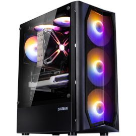 Zalman Корпус N4 Rev.1, без БЖ, 1xUSB3.0, 2xUSB2.0, 3x140mm RGB fans, 3x120mm RGB fans, TG Side Window, ATX, чорний