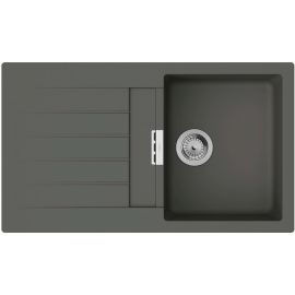 Hansgrohe Мийка кухонна S52, граніт, прямокутник, з крилом, 840х480х190мм, чаша - 1, врізна, сірий камінь