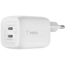Belkin Зарядний пристрій мережевий 65Вт 2хUSB-С GAN PD PPS, білий