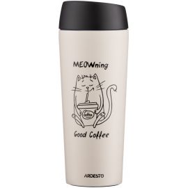 ARDESTO Термокухоль Coffee Time Meowning 450 мл, нержавіюча сталь, бежевий