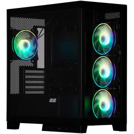 Корпус 2E GAMING Fantom GK701B без БЖ 2xUSB3.0, 1xUSBType-C, 4x120мм ARGB, VGA 400мм, LCS ready, контролер з пультом, TG Side/Front Panel, mATX, чорний