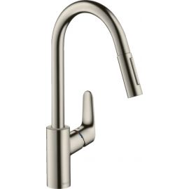 Hansgrohe Змішувач для кухні Focus M41, довж.виливу - 235мм, витяжний, 1важіль, KM240, сталь