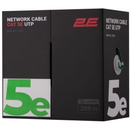 2E Кабель CAT 5e, U-UTP, 305м, AWG 24/1, LSZH, зелений