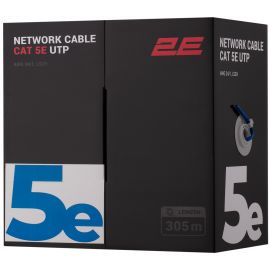 2E Кабель CAT 5e, U-UTP, 305м, AWG 24/1, LSZH, синій