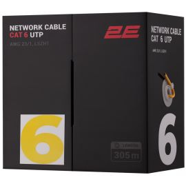 2E Кабель CAT 6, U-UTP, 305м, AWG 23/1, LSZH-1, жовтий