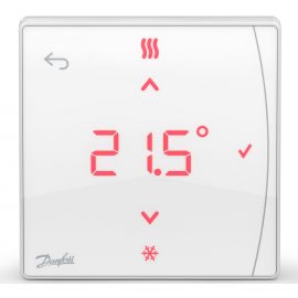 Danfoss Терморегулятор Icon2 RT, Display, +5...35 °C, програмований, бездротовий, накладний, 3В, білий