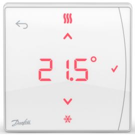 Danfoss Терморегулятор Icon2 Featured RT, IR датчик, +5...35 °C, програмований, бездротовий, накладний, 3В, білий