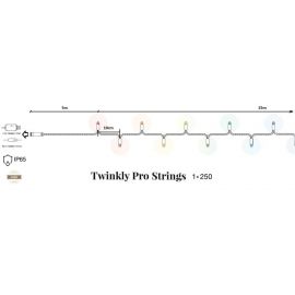 Twinkly Pro Smart LED Гірлянда Twinkly Pro Strings AWW 250, одна лінія, IP65, AWG22 PVC Rubber зелений