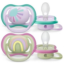 AVENT ПУСТУШКА ULTRA AIR 0-6МІС, ОРТОДОНТИЧНА, 2ШТ, ДЛЯ ДІВЧАТ
