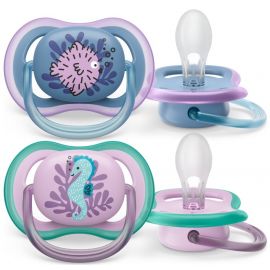 AVENT ПУСТУШКА ULTRA AIR 6-18МІС, ОРТОДОНТИЧНА, 2ШТ, ДЛЯ ДІВЧАТ