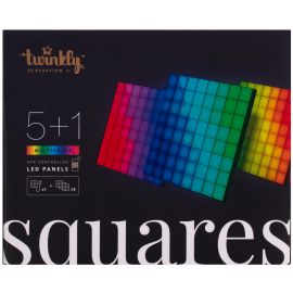 Twinkly Панель Smart LED Twinkly Squares 1+5 RGB, Gen II, IP20, 16x16см, кабель білий