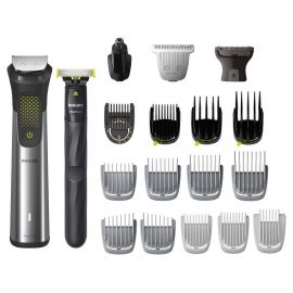 Philips Тример Series 9000, акум., насадок-20, OneBlade в компл., сталь, сірий
