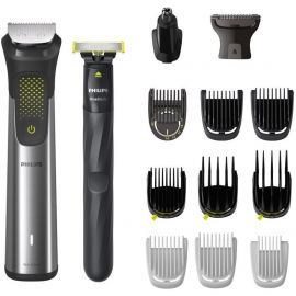 Philips Тример Series 9000, акум., насадок-15, OneBlade в компл., сталь, сірий