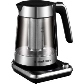 Russell Hobbs Електрочайник Attentiv Kettle, 1.7л, Strix, скло, база зі сховищем для шнура, сірий