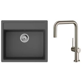 Набір для кухні Hansgrohe , гранітна мийка S520-F510 + зміш. Talis M54, чорний графіт-сталь