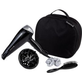 Remington Фен STYLE EDITION, 2200Вт, 3 режими, іоніз-я, хол. обдув, дифузор, гребінець, резинка, кейс, чорно-сірий