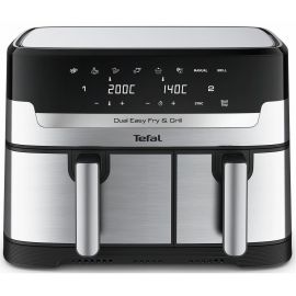 Tefal Мультипіч на 2 чаші Dual Easy Fry & Grill Air Fryer, 2700Вт, чаша-8,3 (5,2+3,1)л, сенсорне керування, 8 програм, гриль, пластик, нерж. сталь