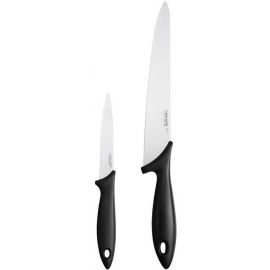 Fiskars Набір ножів для шеф-кухаря Essential, 2 шт, нержавіюча сталь, пластик, чорний