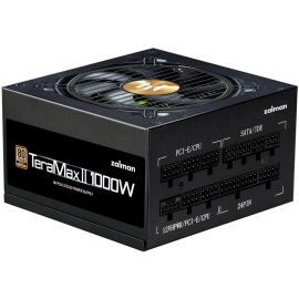 Zalman Блок живлення Teramax 2 (1000W) >90% 80+ Gold 120мм 1xMB 28pin (18+10) 2xCPU 8pin(4+4) 3xMolex 12xSATA 4xPCIe 8pin(6+2) 1x12VHPWR Fully Modular