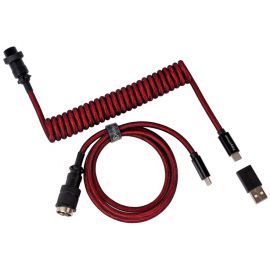 Keychron Кабель Type-A/Type-C Premium Coiled Aviator Cable-Straight Red