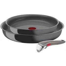 Tefal Набір посуду Ingenio Renew, знімна ручка, 3предмети, алюміній, бакеліт, сірий