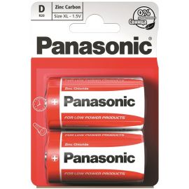 Panasonic Батарейка RED ZINK вугільно-цинкова D(R20) блістер, 2 шт.