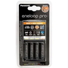 Panasonic Зарядний пристрій Smart-Quick Charger + Акумулятор Eneloop Pro NI-MH AA 2500 мАг, 4 шт.