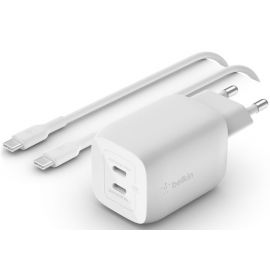 Belkin Мережевий ЗП Home Charger 65W GAN PD PPS Dual USB-С - USB-С 2m
