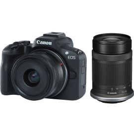 Canon Цифрова фотокамера EOS R50 + RF-S 18-45 IS STM + RF-S 55-210 IS STM Black