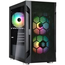 SilverStone Корпус FARA FAH1MB-PRO, без БЖ, 1xUSB3.0, 2xUSB2.0, 3x120mm ARGB fan, TG Side Panel, mATX, Black
