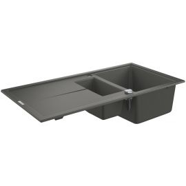 Grohe Мийка кухонна K400, граніт, прямокут., з крилом, 1000x500x205мм, чаша - 2, врізна, сірий граніт