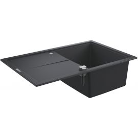 Grohe Мийка кухонна K400, граніт, прямокут., з крилом, 780x500x205мм, чаша - 1, врізна, чорний граніт
