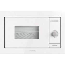 Gorenje Мікрохвильова піч вбудовувана Simplicity, 23л, міх. управл., 900Вт, гриль, дисплей, білий