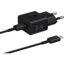 Samsung Зарядний пристрій мережевий 25Вт USB-С, кабель USB-C > USB-C, 1м, чорний