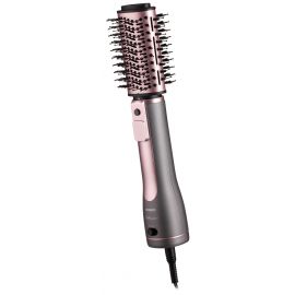 ARDESTO Фен-щітка Brush Pink Touch, 1200Вт, 2 швидкості, 2 темп. режими, LED-дисплей, функція іонізації , 4 насадки, сірий+ рожевий