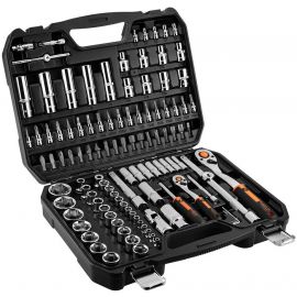 Neo Tools Набір інструментів, Набір торцевих головок, 110шт, 1/2", 1/4", CrV, кейс