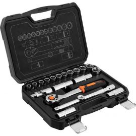 Neo Tools Набір інструментів, Набір торцевих головок, 20шт, 1/2", тріскачка 90 зубців, CrV, кейс