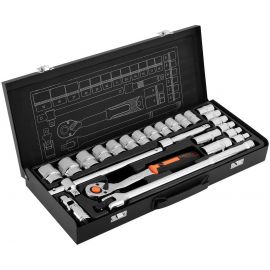 Neo Tools Набір інструментів, Набір торцевих головок, 25шт, 1/2", CrV, металевий кейс