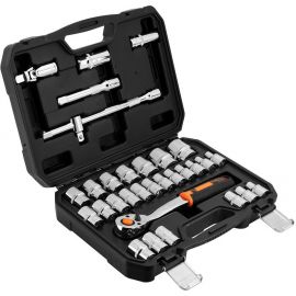Neo Tools Набір інструментів, Набір торцевих головок, 32шт, 1/2", CrV, кейс
