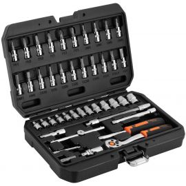 Neo Tools Набір інструментів, Набір торцевих головок, 46шт, 1/4", CrV, кейс