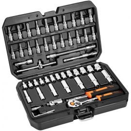 Neo Tools Набір інструментів, Набір торцевих головок, 73шт, 1/2", 1/4", CrV, кейс
