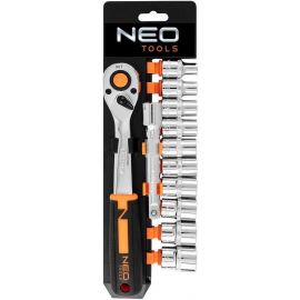Neo Tools Набір торцевих головок, 12шт, 1/2", тріскачка 90 зубців, CrV