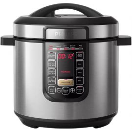 Philips Мультиварка Viva Collection 1300Вт, чаша-6л, електр. керування , 15 авто. программ, нержав.сталь, платик, чорний