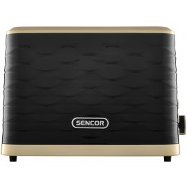 Sencor Тостер 930Вт, підігрів, розморожування, підсвічування, пластик, чорно-золотий