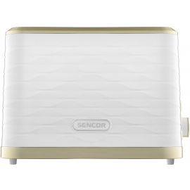 Sencor Тостер 930Вт, підігрів, розморожування, підсвічування, пластик, біло-золотий