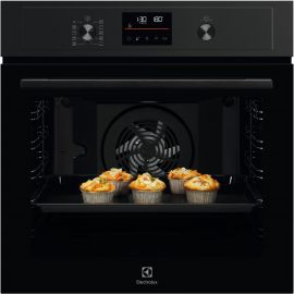 Electrolux Духова шафа електрична, 72л, A+, пара, дисплей, конвекція, піроліз, телескопічні напрямні, чорний