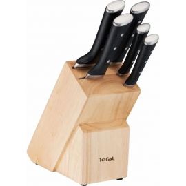 Tefal Набір ножів Ice Force, 5 пр., з дерев'яною колодкою, нержавіюча сталь, плаcтик, чорний