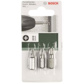 Bosch Біти набір: PH1, PH2, PH3, 25мм