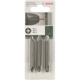 Bosch Біти двосторонні PH/PH 1/2/3, 60мм, 3шт