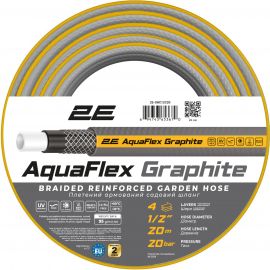2E Шланг садовий AquaFlex Graphite 1/2" 20м 4 шари 20бар -10+50°C